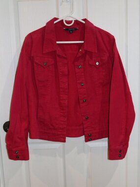 Women's red Chadwick's denim jacket. New. Size 18.